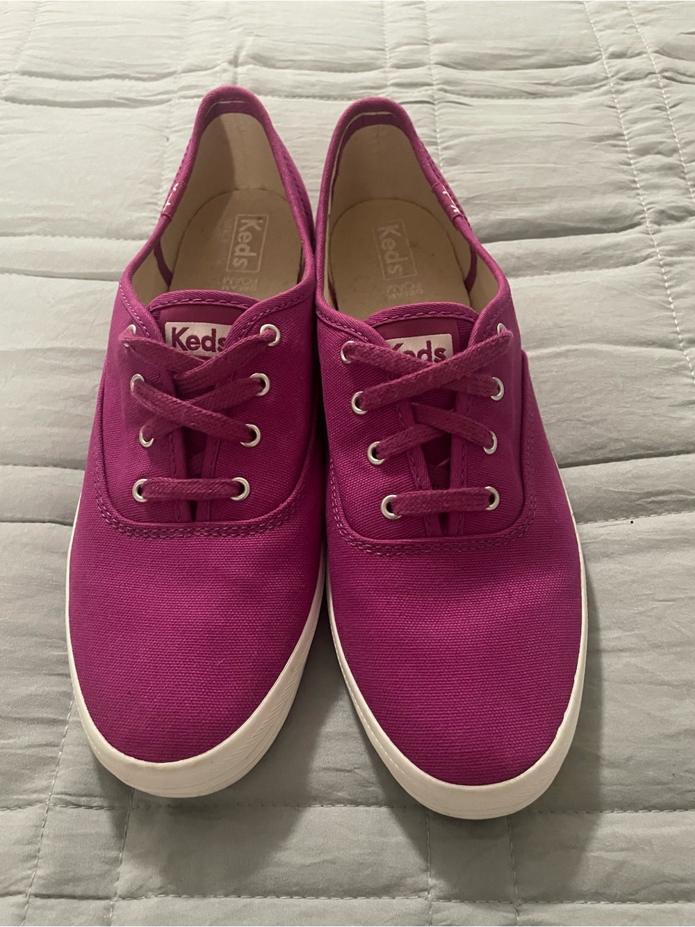 Keds Women's Fuchsia Canvas Lace-Up Sneakers